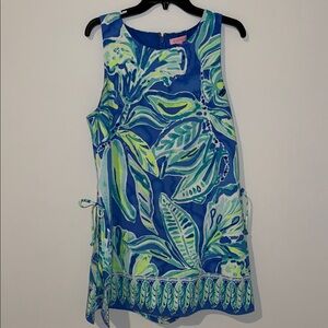 Lilly Pulitzer Tropical Blue and Green Sleeveless Dress